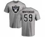 Oakland Raiders #59 Tahir Whitehead Ash Name & Number Logo T-Shirt