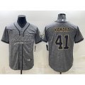 New Orleans Saints #41 Alvin Kamara Gray With Patch Cool Base Stitched Baseball Jersey