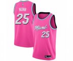 Miami Heat #25 Kendrick Nunn Pink Swingman Jersey - Earned Edition