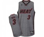 Miami Heat #3 Dwyane Wade Swingman Grey Static Fashion Basketball Jersey