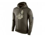Men Cleveland Indians Nike Olive Salute To Service KO Performance Hoodie