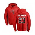 Tampa Bay Buccaneers #23 Deone Bucannon Red Name & Number Logo Pullover Hoodie