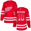 Detroit Red Wings #10 Alex Delvecchio Authentic Red Drift Fashion NHL Jersey