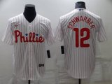 Philadelphia Phillies #12 Kyle Schwarber White Cool Base Stitched Jersey