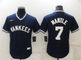 New York Yankees #7 Mickey Mantle Navy Blue Cooperstown Collection Stitched MLB Throwback Jersey