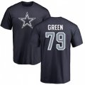 Dallas Cowboys #79 Chaz Green Navy Blue Name & Number Logo T-Shirt
