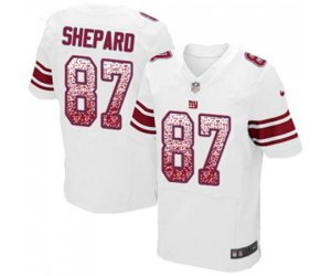 New York Giants #87 Sterling Shepard Elite White Road Drift Fashion Football Jersey