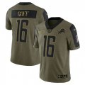 Detroit Lions #16 Jared Goff Nike Olive 2021 Salute To Service Limited Player Jersey