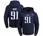 Tennessee Titans #91 Cameron Wake Navy Blue Name & Number Pullover Hoodie