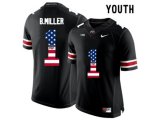 2016 US Flag Fashion Youth Ohio State Buckeyes Braxton Miller #1 College Football Limited Jersey - Black