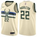 Milwaukee Bucks #22 Khris Middleton Authentic Cream NBA Jersey - City Edition