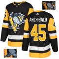 Pittsburgh Penguins #45 Josh Archibald Authentic Black Fashion Gold NHL Jersey