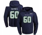 Seattle Seahawks #60 Phil Haynes Navy Blue Name & Number Pullover Hoodie