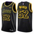 Los Angeles Lakers #52 Jamaal Wilkes Swingman Black NBA Jersey - City Edition