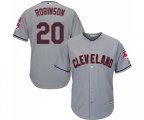 Cleveland Indians #20 Eddie Robinson Replica Grey Road Cool Base Baseball Jersey