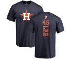 Houston Astros #45 Carlos Lee Navy Blue Backer T-Shirt