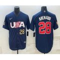 USA Baseball #28 Nolan Arenado Number 2023 Navy World Baseball Classic Stitched