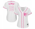 Women's Baltimore Orioles #12 Roberto Alomar Replica White Fashion Cool Base Baseball Jersey