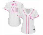 Women's Kansas City Royals #20 Frank White Authentic White Fashion Cool Base Baseball Jersey