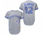 Toronto Blue Jays #12 Roberto Alomar Authentic Grey Throwback Baseball Jersey