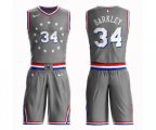 Philadelphia 76ers #34 Charles Barkley Swingman Gray Basketball Suit Jersey - City Edition