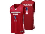 2016 US Flag Fashion Washington State Cougars Klay Thompson #1 College Basketball Jersey - Red