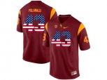 2016 US Flag Fashion USC Trojans Troy Polamalu #43 College Football Jersey - Red