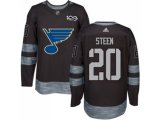 Adidas St. Louis Blues #20 Alexander Steen Black 1917-2017 100th Anniversary Stitched NHL Jersey