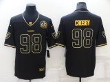 Las Vegas Raiders #98 Maxx Crosby Black Golden Edition 60th Patch Stitched Nike Limited Jersey