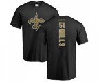 New Orleans Saints #51 Sam Mills Black Backer T-Shirt