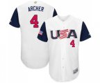 USA Baseball #4 Chris Archer White 2017 World Baseball Classic Authentic Team Jersey