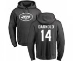 New York Jets #14 Sam Darnold Ash One Color Pullover Hoodie