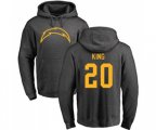 Los Angeles Chargers #20 Desmond King Ash One Color Pullover Hoodie