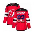New Jersey Devils #82 Nikita Okhotyuk Authentic Red USA Flag Fashion Hockey Jersey
