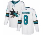 San Jose Sharks #8 Joe Pavelski White Road Stitched Hockey Jersey
