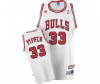 Chicago Bulls #33 Scottie Pippen Authentic White Throwback Basketball Jersey