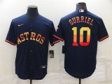Houston Astros #10 Yuli Gurriel Navy Blue Rainbow Stitched MLB Cool Base Nike Jersey
