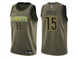 Denver Nuggets #15 Nikola Jokic Green Salute to Service NBA Swingman Jersey