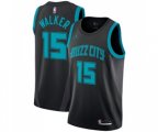 Charlotte Hornets #15 Kemba Walker Authentic Black Basketball Jersey - 2018-19 City Edition