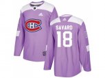 Montreal Canadiens #18 Serge Savard Purple Authentic Fights Cancer Stitched NHL Jersey