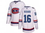 Montreal Canadiens #16 Henri Richard White Authentic 2017 100 Classic Stitched NHL Jersey