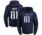 Tennessee Titans #81 Jonnu Smith Navy Blue Name & Number Pullover Hoodie
