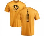 NHL Adidas Pittsburgh Penguins #7 Joe Mullen Gold One Color Backer T-Shirt