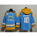 Los Angeles Chargers #10 Justin Herbert Blue Ageless Must-Have Lace-Up Pullover Hoodie