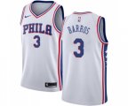 Philadelphia 76ers #3 Dana Barros Swingman White Home NBA Jersey - Association Edition