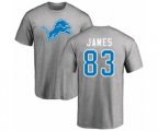 Detroit Lions #83 Jesse James Ash Name & Number Logo T-Shirt