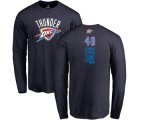 Oklahoma City Thunder #40 Shawn Kemp Navy Blue Backer Long Sleeve T-Shirt