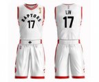 Toronto Raptors #17 Jeremy Lin Swingman White 2019 Basketball Finals Champions Suit Jersey - Association Edition