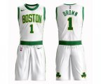 Boston Celtics #1 Walter Brown Authentic White Basketball Suit Jersey - City Edition