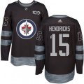 Winnipeg Jets #15 Matt Hendricks Premier Black 1917-2017 100th Anniversary NHL Jersey